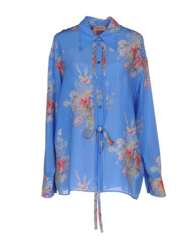 N°21 Floral Shirts & Blouses In Azure