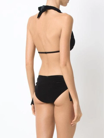 Shop Adriana Degreas Velvet Bikini Set In Black