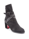 CHRISTIAN LOUBOUTIN Classique Karistrap 70 Suede Block Heel Booties