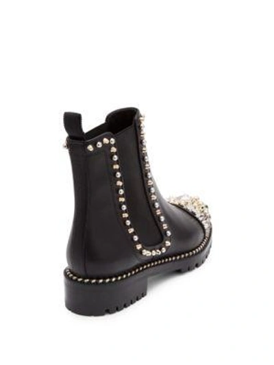 Shop Christian Louboutin Chasse A Clou Studded Cap Toe Chelsea Booties In Black