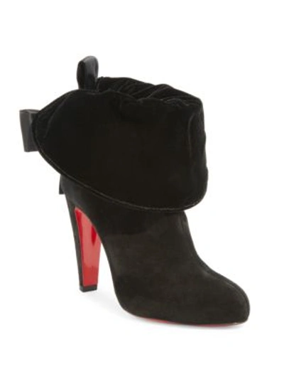 Shop Christian Louboutin Kristofa 100 Velvet Ankle Boots In Black