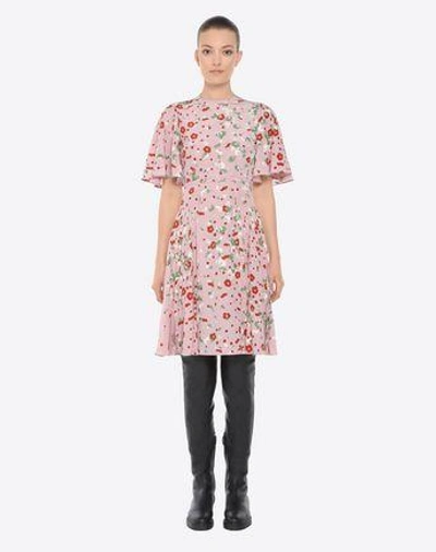 Shop Valentino Crepe De Chine Printed Dress In Pink