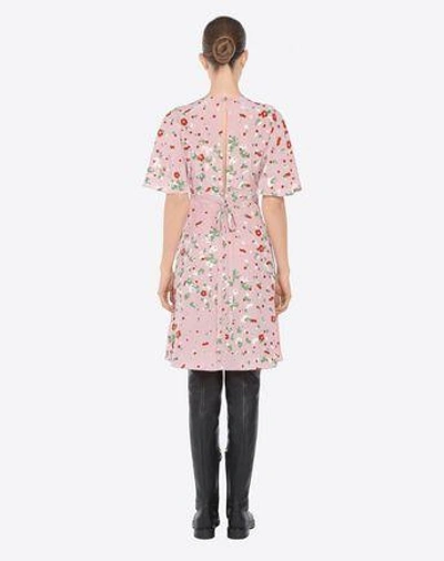 Shop Valentino Crepe De Chine Printed Dress In Pink