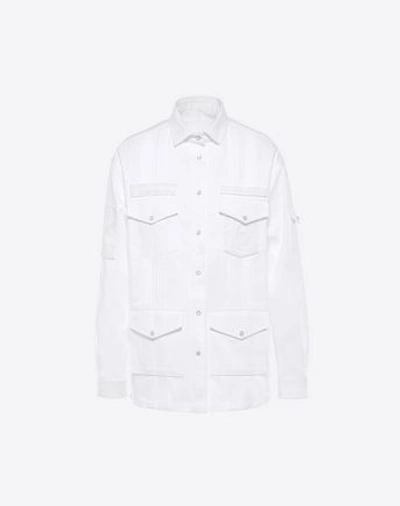 Valentino Embroidered Cotton Jacket In White