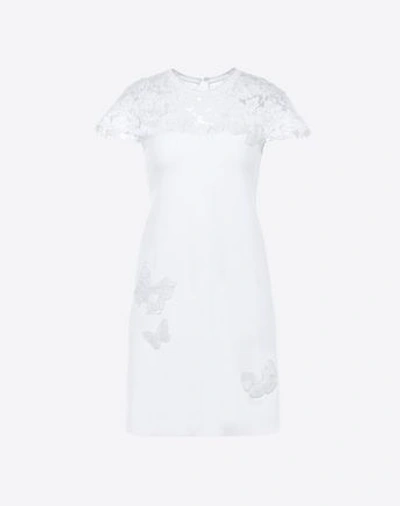 Valentino Embroidered Viscose Dress In White