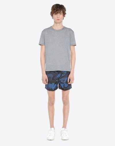 Shop Valentino Camouflage Swimsuit In Blue