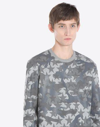 Shop Valentino Camustars Sweatshirt In Steel Grey