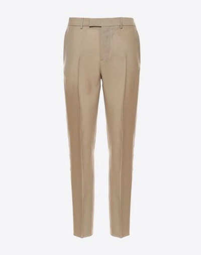 Valentino Contrasting Side Band Pants In Khaki