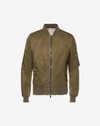 VALENTINO ROCKSTUD UNTITLED BOMBER JACKET MAN MILITARY GREEN POLYAMIDE 100% 48