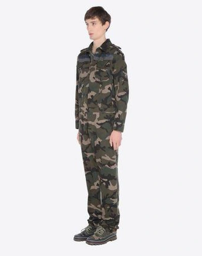 Shop Valentino Id Camouflage Jumpsuit In Military Green
