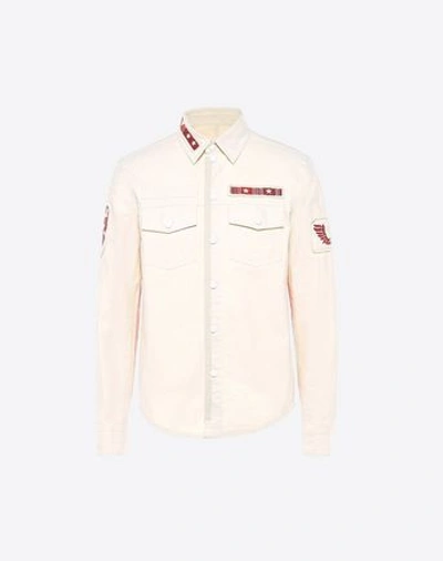 Valentino Shirt With Selvage Detail In Ivory