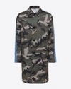 VALENTINO LONG CAMOUFLAGE COAT WITH STRIPES