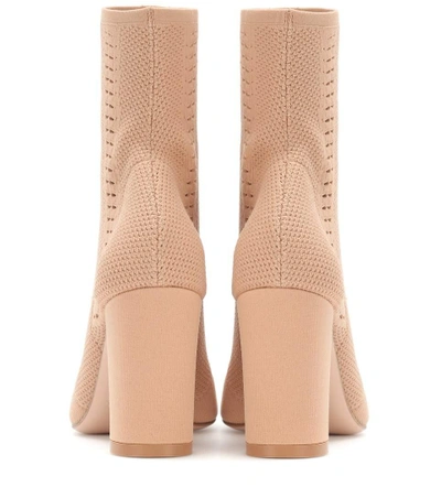 Shop Gianvito Rossi Exclusive To Mytheresa.com - Vires Knitted Ankle Boots In Beige