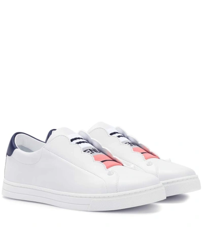 Fendi Leather Slip-on Sneakers In White