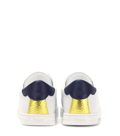 Shop Fendi Leather Slip-on Sneakers In White