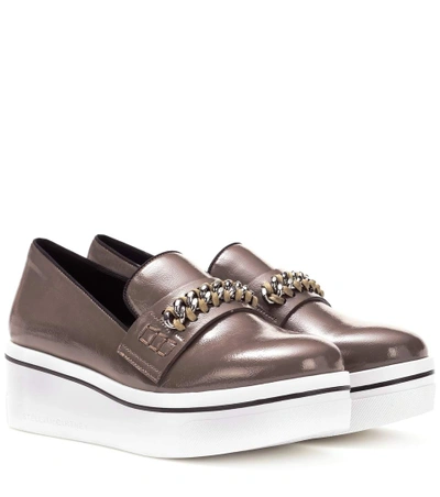 Stella Mccartney Embellished Platform Slip-on Sneakers In Brown