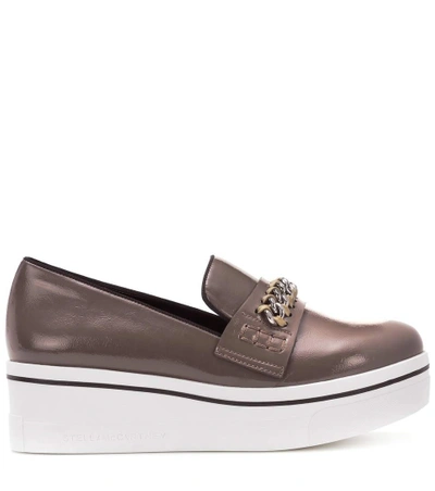 Shop Stella Mccartney Embellished Platform Slip-on Sneakers In Brown