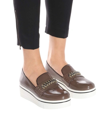 Shop Stella Mccartney Embellished Platform Slip-on Sneakers In Brown