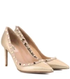 VALENTINO GARAVANI ROCKSTUD METALLIC LEATHER PUMPS,P00276939