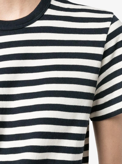 Shop Re/done Stripe Print Short Sleeve T-shirt In Blue