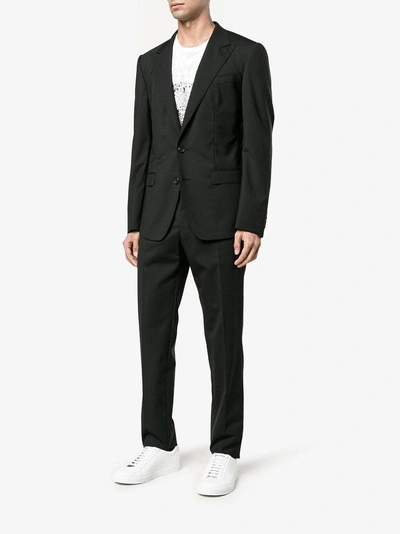Shop Dolce & Gabbana Peaked Lapel Suit In Black