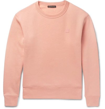 Shop Acne Studios Fairview Fleece-back Cotton-jersey Sweatshirt In Pink