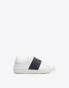 Valentino Blue Calf Leather Bos Taurus Low Top Sneakers In Multi