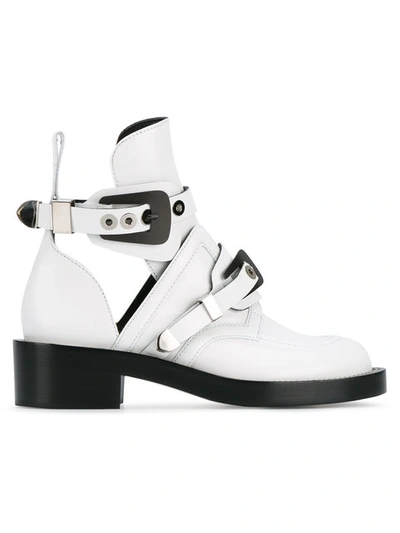 Shop Balenciaga White Apron Ankle Boots