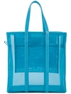 BALENCIAGA Medium Blue Mesh Bazar Shopper Bag,나일론100%