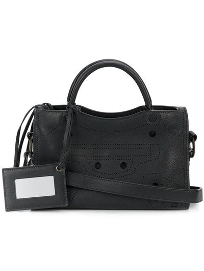 Shop Balenciaga Blackout City Nano Shoulder Bag