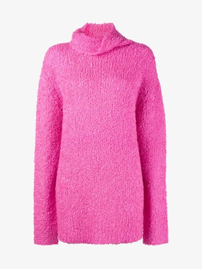 Shop Sies Marjan Large Neck Knit Sweater In Pink/purple