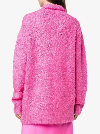 Shop Sies Marjan Large Neck Knit Sweater In Pink/purple