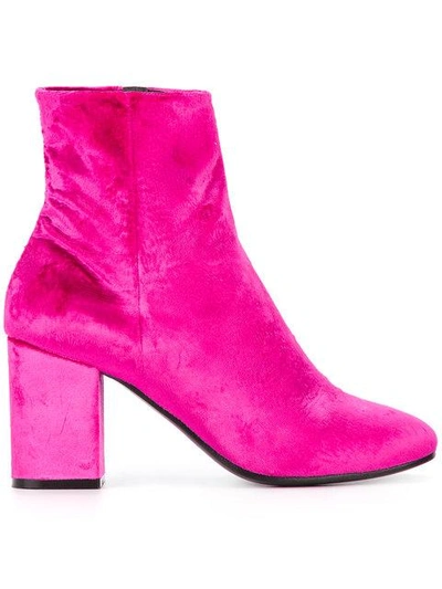 Shop Balenciaga Pink Velvet Ville 85 Boots