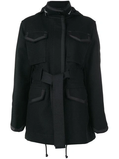 Shop Sacai Oversized Belted Coat