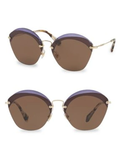 Miu Miu 63mm Cutout Sunglasses In Violet