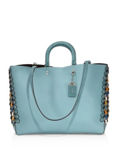 Coach Rogue Colorblock Linked Tote Bag, Blue In Steel Blue