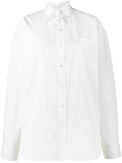 Shop Balenciaga Scarf Tie Shirt - White