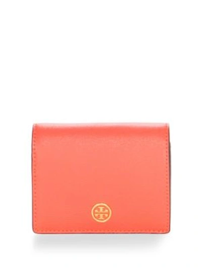 Tory Burch Parker Foldable Mini Wallet In Red Ginger