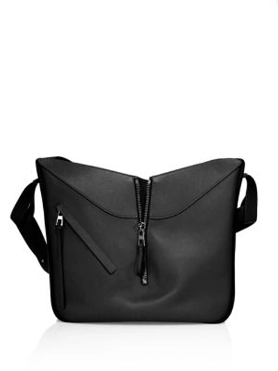 Loewe Medium Hammock Leather Hobo Bag In Black
