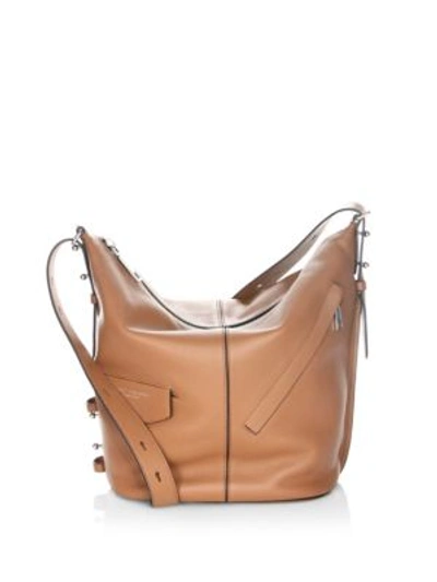 Shop Marc Jacobs The Sling Leather Hobo Bag In Oak