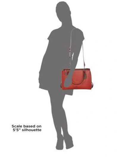 Shop Coach Brooklyn Pebbled Leather Satchel In Cherry