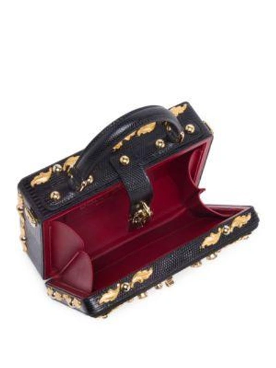 Shop Dolce & Gabbana Studded Top Handle Shoulder Bag In Black-multi