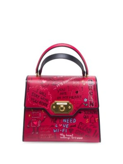 Shop Dolce & Gabbana Classic Graffiti Top Handle Bag In Fuchsia