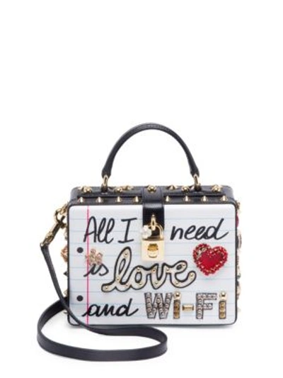 Dolce & Gabbana Multicolor East/west 'all I Need Is Love And Wifi' Box Bag In White-multi
