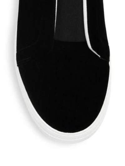 Shop Pierre Hardy Slider Velvet Skate Sneakers In Black