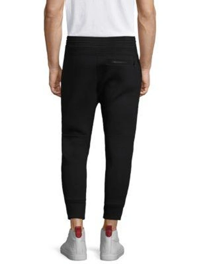 Shop Neil Barrett Ribbed Cotton Sweatpants In Black