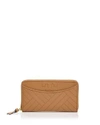 Tory Burch Alexa Quilted Leather Continental Wallet In Aged Vachetta/gold