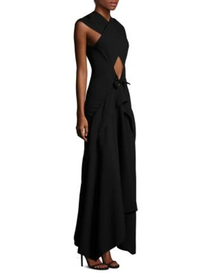 Proenza Schouler Cross-front Sleeveless Pencil Dress, Black