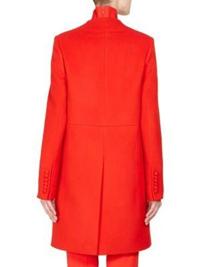 Shop Givenchy Double Breasted Wool Coat In Red