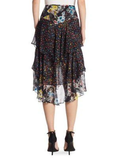 Shop Jason Wu Printed Chiffon Skirt In Black Multicolor